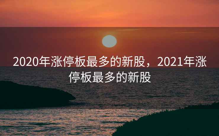 2020年涨停板最多的新股，2021年涨停板最多的新股