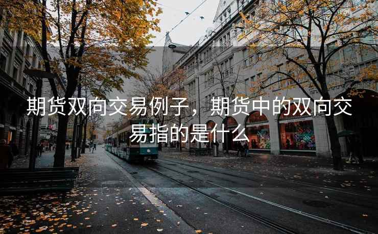 期货双向交易例子，期货中的双向交易指的是什么  第1张